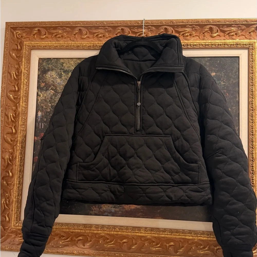Lululemon Black/Cropped Quilted Half Zip Scuba - Picture 2 of 6
